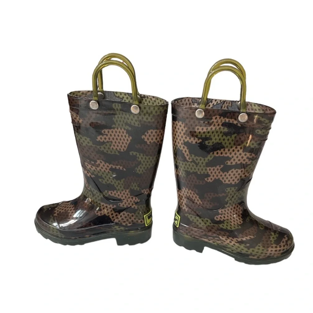 Western Chief Woodland Camo Light Up Rain Boots Green Size 5/6